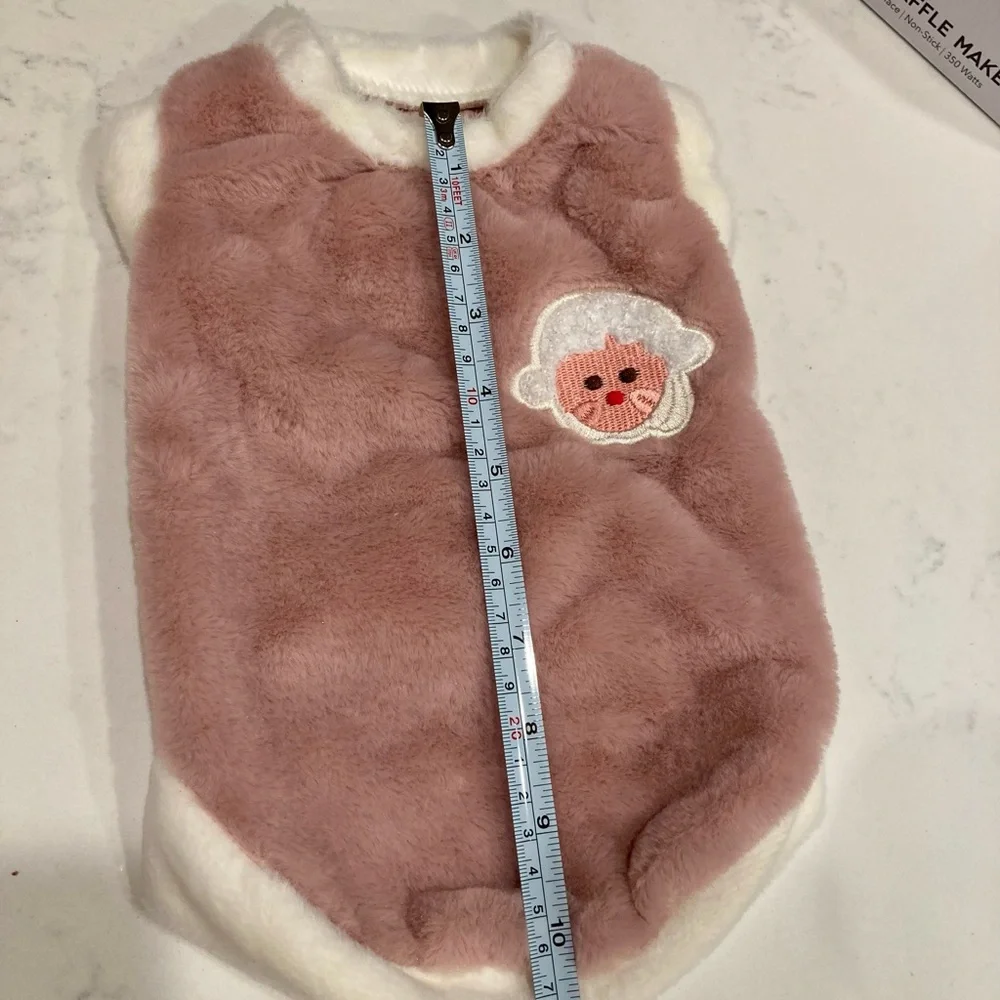 Cozy pink cat sweater vest